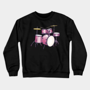 Pink drum kit Crewneck Sweatshirt